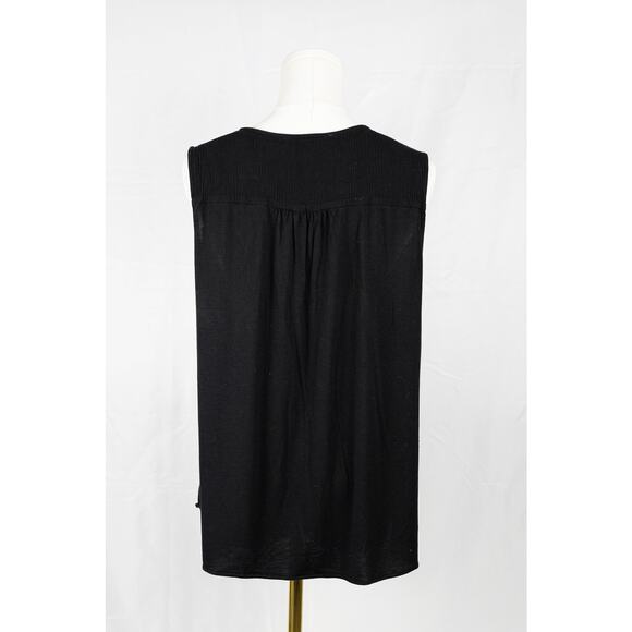 Daniel Rainn Size XL Blouse Sleeveless Tunic Embroidered Black White - Picture 2 of 7